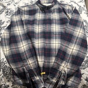 Abercrombie & Fitch Plaid Flannel Shirt in Navy and Red